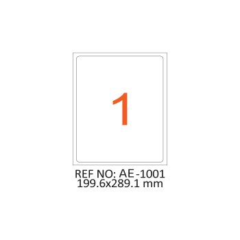 199.6 x 289.1 mm Lazer Etiket AE-1001