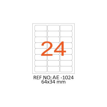 64 x 64 mm Lazer Etiket AE-1024