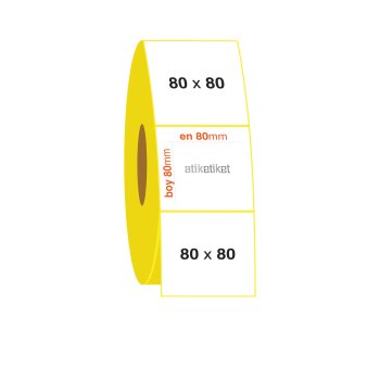 80x80 Kuşe Etiket