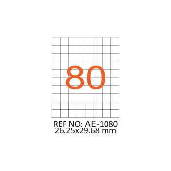 26.25 x 29.68 mm Lazer Etiket AE-1080