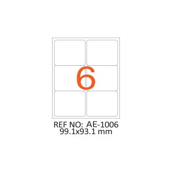 99.1 x 93.1 mm Lazer Etiket AE-1006