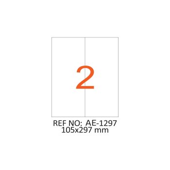 105 x 297 mm Lazer Etiket AE-1297