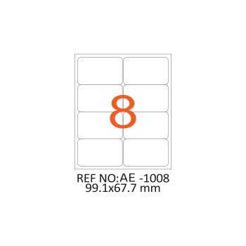 99.1 x 67.7 mm Lazer Etiket AE-1008