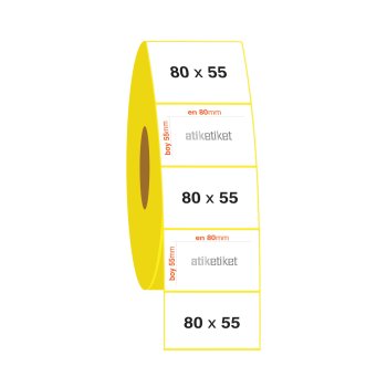 80x55 PP Şeffaf Etiket