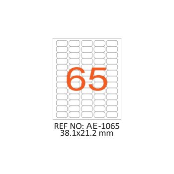 38.1 x 21.2 mm Lazer Etiket AE-1065