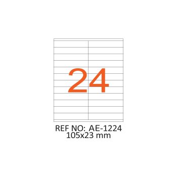 105 x 23 mm Lazer Etiket AE-1224