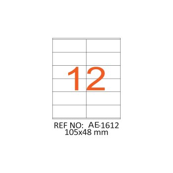 105 x 48 mm Lazer Etiket AE-1612